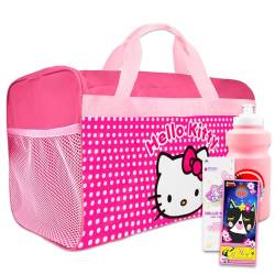 Hello Kitty Duffle Bag Set for Kids - 4 Pc Bundle with Hello Kitty Luggage Carry On Suitcase Bag, Water Bottle, Stickers, and More | Hello Kitty Travel Bag Set, Hello Kitty Gep ck, Hello Kitty Duffle von Hello Kitty