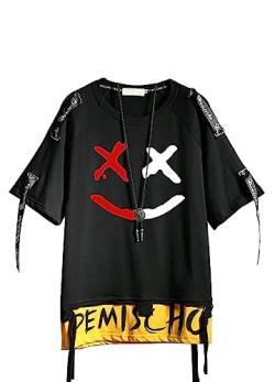 Hello MrLin Herren Techwear Hip Hop T-Shirt Streetwear Fashion Kurzarm Top von Hello MrLin