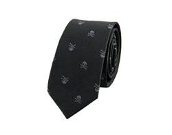 Hello Tie Unisex Schmale Krawatte mit Totenkopf- und gekreuzten Knochen Polyester - - Einheitsgröße von Hello Tie
