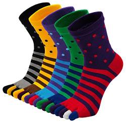 Hellomamma Zehensocken für Herren, 5 Finger, gestreift, für Laufen, Athletik, Baumwolle, Knöchelsocken, 5 Paar, Mehrfarbig 1, 43-47 EU von Hellomamma