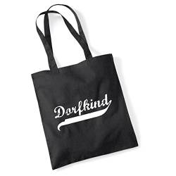 Hellweg Druckerei Jutebeutel Dorfkind Vintage Tasche Baumwolle 10 Liter Black für echte Dorfkinder Geschenk Idee für Freunde und Familie von Hellweg Druckerei