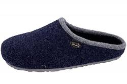 Helmut Trunte Hausschuhe Filzclogs Walkpantoffel Unisex mit Fußbett gemütlich warm, Blau, 43 EU von Helmut Trunte