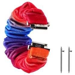 Hemobllo 20mm Armband Bedrucktes Elastisches Armband Uhrenarmbänder Mit Weichem Muster Dehnbarer Schlaufenriemen Scrunchie Strap Ersatz Scrunchie Stoffbänder Stoffgürtel Anschauen von Hemobllo