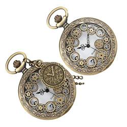 Hemobllo 2st Taschenuhr Halskette Mechanisches Zubehör Hängende Uhr Klassische Retro-Uhr Hängende Klassische Uhr Vintage Kettenuhr Accessoires Für Kleidungsdekor Legierung Ausrüstung Wählen von Hemobllo