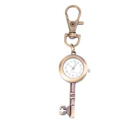 Hemobllo Schlüsselanhänger Uhr, Tragbare Quarz Taschenuhr mit Schlüsselschnalle Schlüsselförmige Uhr Vintage Schlüsselanhänger Uhren Retro Anhänger Schlüsselanhänger Taschenuhr für Frauen Männer von Hemobllo