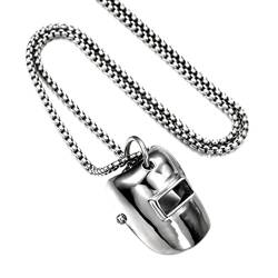 HipHop Halskette Schweißer Helm Anhänger Halskette Silber Schmuck Geschenk für Männer Frauen von Hemore