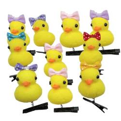 Gelbe Ente-Haarspangen, Cartoon-gelbe Ente, Frühlings-Haarspange, 10 Stück, niedliches kleines gelbes Enten-Haarnadel-Set für Mädchen und Frauen von Hemousy