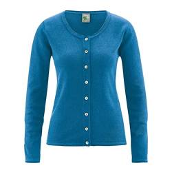 HempAge Damen Cardigan Carina aus Hanf/Bio-Baumwolle, Sea, L von HempAge