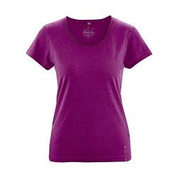 HempAge Damen T-Shirt Breeze aus Bio-Baumwolle und Hanf (L, Berry) von HempAge