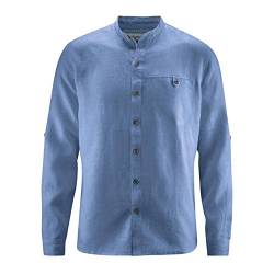 HempAge Herren Freizeithemd Langarm aus reinem Hanf Blueberry XL von HempAge