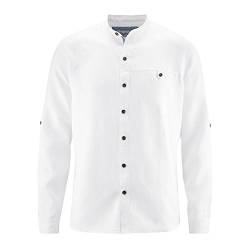 HempAge Herren Freizeithemd Langarm aus reinem Hanf White XXL von HempAge