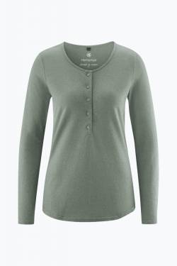 Henley Longsleeve aus Hanf & Bio Baumwolle, Leinen & Hanf von HempAge