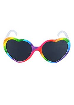 Sonnenbrille in Herzform, Regenbogenfarben, UV400, Mehrfarbig von Henbrandt