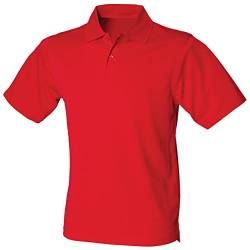 Henbury Coolplus Herren-Poloshirt, feuchtigkeitsregulierend Gr. L, Klassisches Rot von Henbury