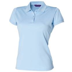 Henbury Damen Coolplus® Polo-Shirt / Polohemd, (Large) (Hellblau) von Henbury