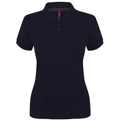 Henbury Damen Mikro-Fine Kurzarm Polo Shirt (L) (Marineblau) von Henbury
