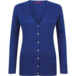 Henbury Damen Strickjacke mit V-Ausschnitt (3XL) (Königsblau) von Henbury