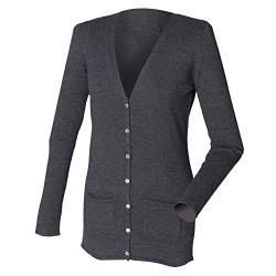 Henbury Damen Strickjacke mit V-Ausschnitt (4XL) (Grau) von Henbury