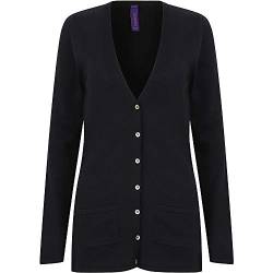 Henbury Damen Strickjacke mit V-Ausschnitt (Medium) (Marineblau) von Henbury