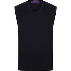 Henbury Herren Feinstrick-Pullunder mit V-Ausschnitt XL,Black von Henbury