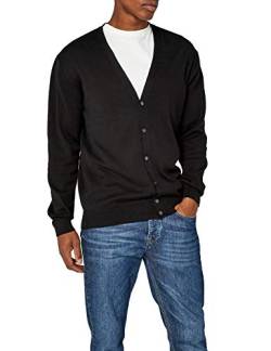 Henbury Herren Feinstrick-Strickjacke mit V-Ausschnitt (2XLarge) (Schwarz) von Henbury