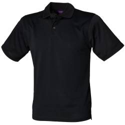 Henbury Herren Polo-Shirt Coolplus Pique (2XL) (Schwarz) von Henbury