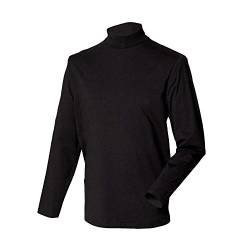 Henbury Herren Rollkragen-Sweatshirt, langärmlig, hoher Baumwollanteil (Medium) (Schwarz) von Henbury