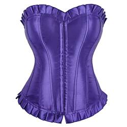 Hengzhifeng Corsage Damen Vollbrust Korsage Burlesque Korsett Top (EU 32-34,Lila) von Hengzhifeng