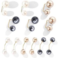 Henreal Button Set 12 Stück Doppel Faux Perlen Brosche Kragen Clip Schal Clip (12-tlg) von Henreal