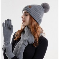 Henreal Mütze & Schal Schal & Handschuh-Sets für Damen,3-tlg. von Henreal