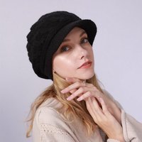 Henreal Strickmütze Schirmmütze,Strickmütze Warm gefütterte Wintermütze Strickmütze Beanie Gestrickte Schirmmütze für Damen im Herbst und Winter von Henreal