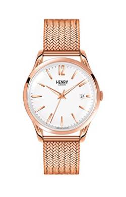 Henry London Unisex Analog Quarz Uhr mit Edelstahl Armband HL39-M-0026 von Henry London