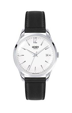 Henry London Unisex Analog Quarz Uhr mit Leder Armband HL39-S-0017 von Henry London