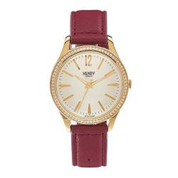 Henry London Unisex Analog Quarz Uhr mit Leder Armband HL39-SS-0068 von Henry London