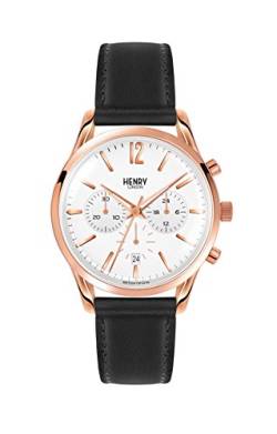 Henry London Unisex Chronograph Quarz Uhr mit Leder Armband HL39-CS-0036 von Henry London