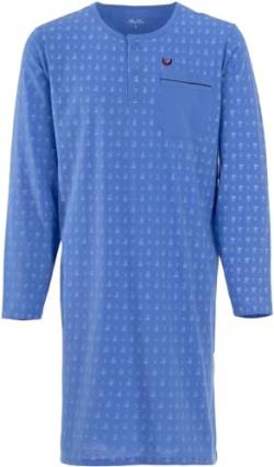 Henry Terre Herren Nachthemd Langarm mit Brusttasche und Kopfleiste Schlafanzug, Farbe:Hellblau, Größe:3XL von Henry Terre