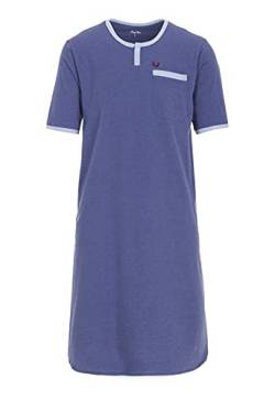 Henry Terre Herren Nachthemd kurz Schlafanzug mit Brusttasche Schlafshirt, Farbe:Blau, Größe:XXL von Henry Terre