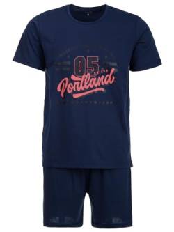 Henry Terre Herren Pyjama Set 2 TLG. Shorty Oregon Portland Übergröße Baumwolle, Farbe:Navy, Größe:3XL von Henry Terre