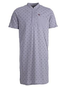 Herren Nachthemd Kurzarm Schlafanzug Pyjamaoberteil Nachtwäsche, Farbe:Anthrazit, Größe:XL von Henry Terre