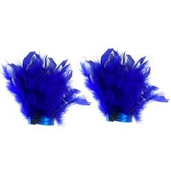 1 Paar Damen Feder Manschetten, Natürliche Truthahnfedern Feder-Slap-Armbänder Damen Handgelenk Feder Haarband für Gatsby Party Halloween Kostüm Haar Accessoires Haarschmuck für Frauen,Blau von Herbests