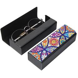 5D Diamant Malerei Brillenetui,DIY Brillenetui Aufbewahrungsbox Strass Malerei Stickerei Brillenetui Leder Schutzhülle für Brillen Sonnenbrille mit Magnetverschluss für Frauen Mädchen erwachsene von Herbests