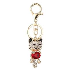 Bling Strass Schlüsselanhänger, Niedlich Katze Kristal Glitzer Schlüsselring Koffer Rucksäcke Anhänger Ornament Charm Auto Diamant Schlüsselbund mit Karabinerverschluss für Damen Mädchen,Schwarz von Herbests