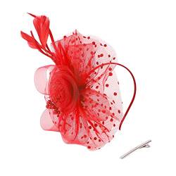 Fascinators 1920 Fascinator Hut Damen,Mesh Federn Clip Kopfschmuck Kopfbedeckungs Hut Flapper Feder Gatsby Haarreif Accessoires Haarnadel Haarschmuck Hochzeit Kirche für Frauen und Mädchen von Herbests