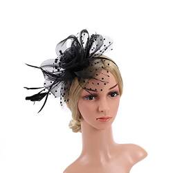 Fascinators 1920 Fascinator Hut Damen,Mesh Federn Clip Kopfschmuck Kopfbedeckungs Hut Flapper Feder Gatsby Haarreif Accessoires Haarnadel Haarschmuck Hochzeit Kirche für Frauen und Mädchen von Herbests