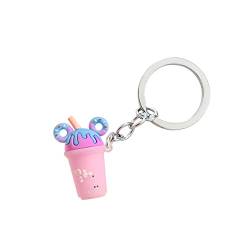 Schlüsselanhänger Dekoration Anhänger,Bubble Tea Milchtee Schlüsselring Handtasche Tasche Anhänger Dekoration Charm Geldbörse Schlüssel Dekor Rucksäcke Anhänger Geburtstagsgeschenke für Damen Mädchen von Herbests