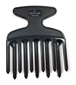 Hercules Sägemann 245 Profi Fingerstyler Afro Pick Schwarz 11 Zähne 5/6 im Versatz - 4 Zoll - grob Lockenkamm New Line Original von Hercules Sägemann