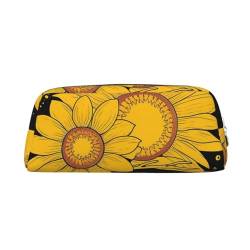 Federmäppchen "You are My Sunshine", Leder, tragbar, Schreibwaren-Organizer, Stiftehalter, Make-up-Tasche mit Reißverschluss, silber, Einheitsgröße, Kosmetiktasche von HerfsT