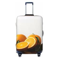 HerfsT Kofferbezug mit frischen Orangen, elastisch, waschbar, staubdicht, Gepäckschutz für Reisen, passend für 45,7 - 81,3 cm, Schwarz , L von HerfsT