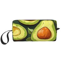 Make-up-Tasche für Damen, Avocado-Cartoon-Muster, große Kapazität, Kosmetiktasche, tragbare Kulturbeutel, Reiseaufbewahrung, Avocado-Cartoon-Muster, Einheitsgröße von HerfsT