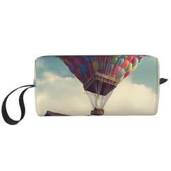 Make-up-Tasche für Damen, Heißluftballon, große Kapazität, Kosmetiktasche, tragbare Kulturbeutel, Reiseaufbewahrung, Heißluftballon, Einheitsgröße von HerfsT